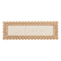 Welcome Scalloped Wooden Wall Art, 36x12