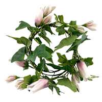 Pink Tulip & Leaves Coiled Garland, 60"