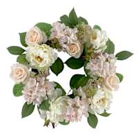 Pink Hydrangea & Peony Wreath, 22"