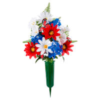 Patriotic Butterfly Floral Round Vase, 22"