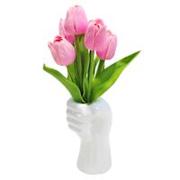 Pink Real-Feel Tulip Arrangement, 12"