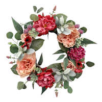 Pink Peony & Lamb's Ear Mix Wreath, 22"