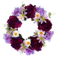 Purple Mixed Floral Wreath, 18"