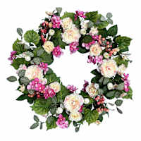 Peony & Wildflower Wreath, 24"