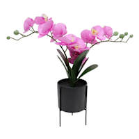 Real-Feel Orchid in Pot with Stand, 18"