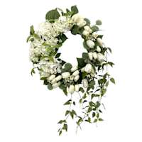 White Hydrangea & Jasmine Mix Wreath, 24"
