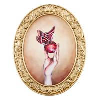 SCADpro Framed Oval Moth Canvas Wall Art, 16x20