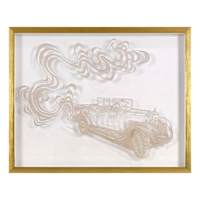 SCADpro Glass Framed Push Start Print Wall Art, 21x17