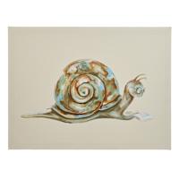 Reading Snail Canvas Wall Art, 16x12