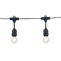 15-Count Solar LED G40 Filament Globe String Lights with Black Commercial Wire