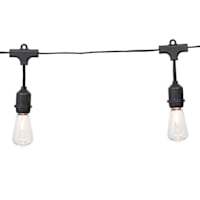 24-Count LED Filament Bulb Edison String Lights with Black Commercial Wire