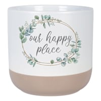 Indoor Our Happy Place Sentiment Planter, 5.5"