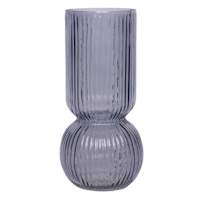Blue Bottom Bubble Ribbed Vase, 9"