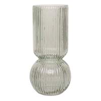 Green Bottom Bubble Ribbed Vase, 9"