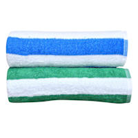 2-Pack Cabana Blue & Green Stripe Beach Towels, 28x58
