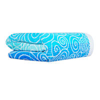 Spiral Blue to Green Ombre Jacquard Velour Beach Towel, 34x64