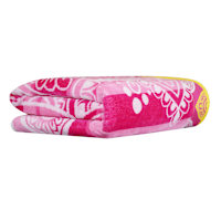 Pink Medallion Jacquard Velour Beach Towel, 34x64