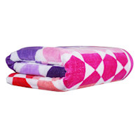 Hexagon Pink & Purple Ombre Jacquard Velour Beach Towel, 34x64