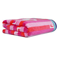 Pink Flamingo Jacquard Velour Beach Towel, 40x72