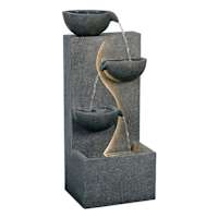 Lighted Modern Bowl Standing Outdoor Fountain Grey, 31.5"
