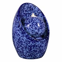 Halo Reactive Glaze Standing Outdoor Fountain With Light Blue, 22"