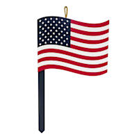 Patriotic Flag Yard Stake, 13.8"