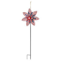 Patriotic Spinning Flower Yard Stake, 36"