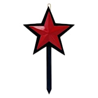 Patriotic Blue & Red Star Yard Stake, 14"