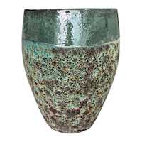 Green Lava Ceramic Outdoor Planter, Extra Large