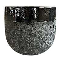 Black Lava Ceramic Outdoor Planter, Small