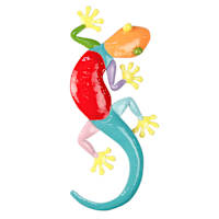 Metal Gecko Outdoor Garden Decor, 15.7"