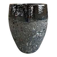 Black Lava Ceramic Outdoor Planter, Extra Large