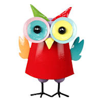Metal Owl Outdoor Garden Decor, 8.6"