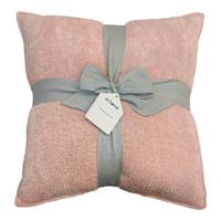 2-Pack Pink Textured Chenille Throw Pillows, 18"