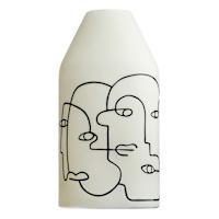 Crosby St. White Glass Line Art Vase, 12"