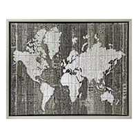 Found & Fable Neutral Old World Map Table Sign, 8x10