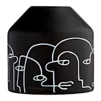 Crosby St. Black Glass Line Art Vase, 6"