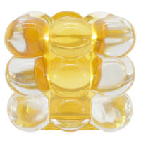 Crosby St. Yellow Square Bubble Votive Candle Holder, 3"
