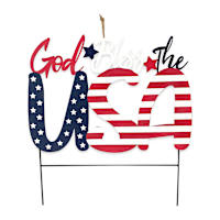 God Bless The USA Yard Stake, 21.5"