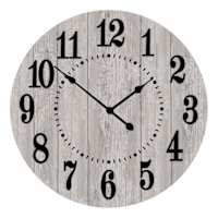 Grey-washed Wood Plank Wall Clock, 14"