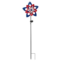 Patriotic Blue & Red Solar Metal Whirligig, 42"