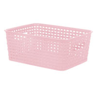 Light Pink Crossover Weave Storage Basket, Small