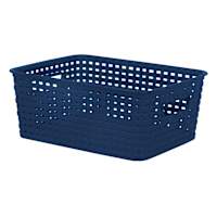 Navy Blue Crossover Weave Storage Basket, Small