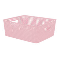Light Pink Crossover Weave Storage Basket, Medium