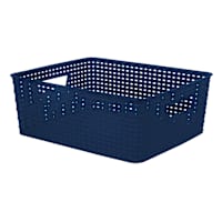 Navy Blue Crossover Weave Basket, Medium