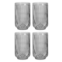 Apollo Set of 4 Smoke Grey Highball Glasses, 17oz