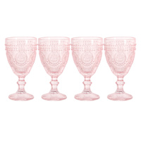 Set of 4 Circa Blush Pink Wine Goblets, 10oz