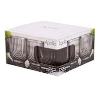 Apollo Set of 4 Smoke Grey Double Old Fashioned Glasses, 11oz
