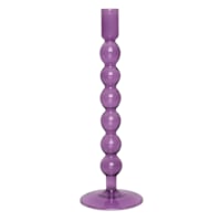 Purple Bubble Glass Taper Candle Holder, 11"