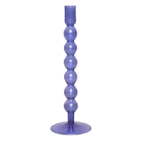 Blue Bubble Glass Taper Candle Holder, 11"